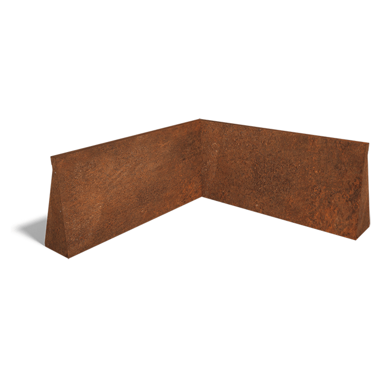 Corten acél támfal belső sarok 100 x 100 cm (magasság 50 cm)