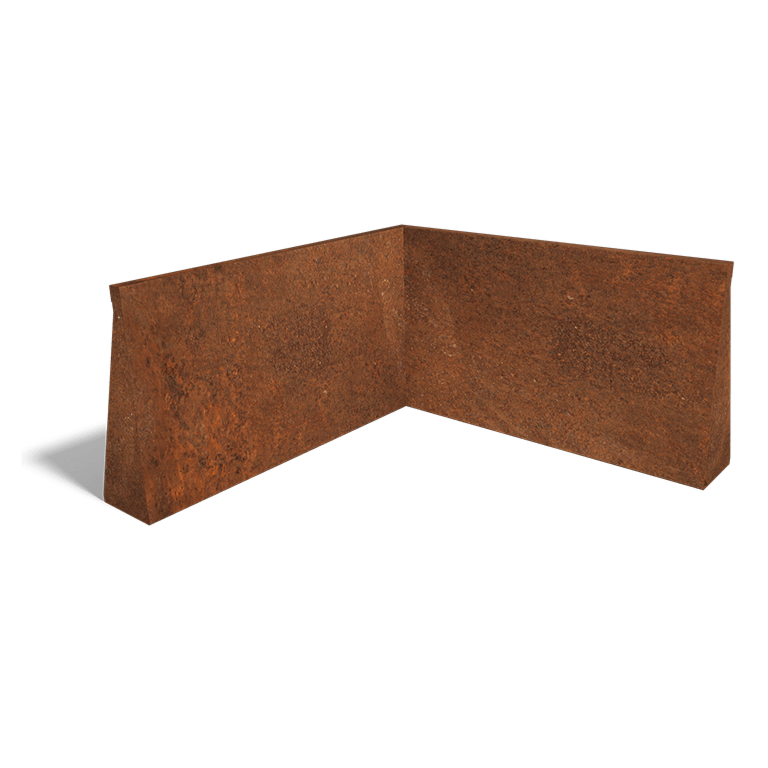 Corten acél támfal belső sarok 100 x 100 cm (magasság 60 cm)