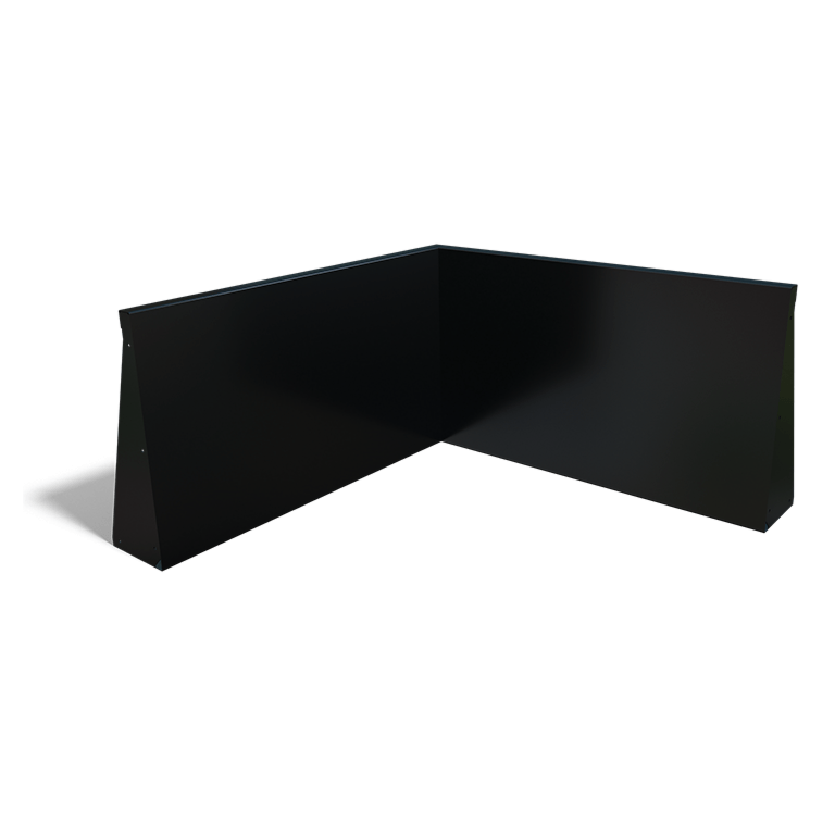 Porszórt acél támfal belső sarok 100 x 100 cm (magasság 60 cm)