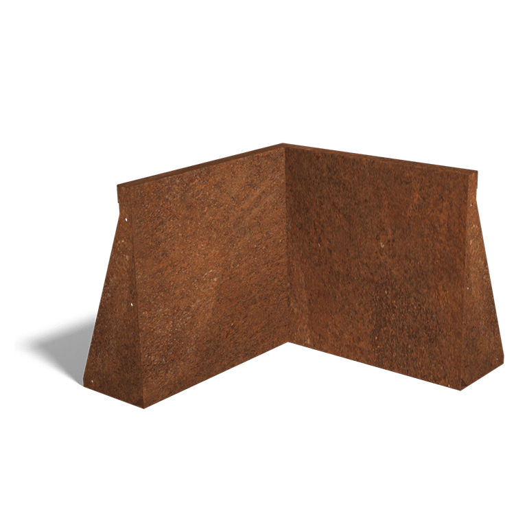 Corten acél támfal belső sarok 50 x 50 cm (magasság 50 cm)