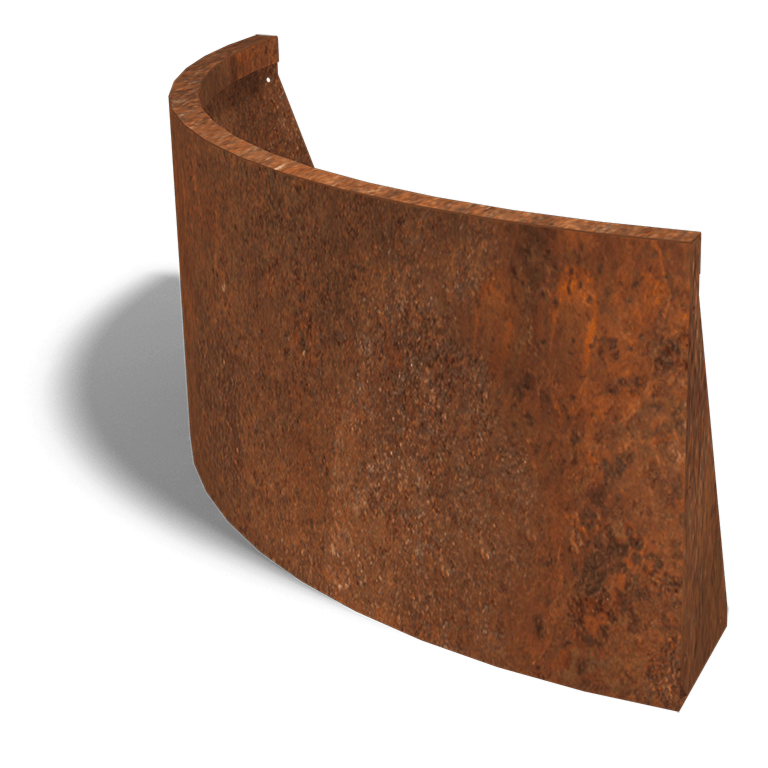 Corten acél támfal külső kanyar 100 x 100 cm (magasság 50 cm)