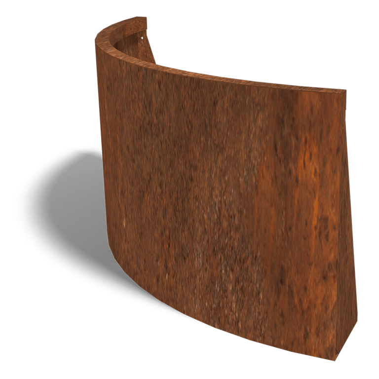 Corten acél támfal külső kanyar 100 x 100 cm (magasság 60 cm)