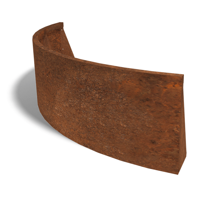 Corten acél támfal külső kanyar 150 x 150 cm (magasság 50 cm)
