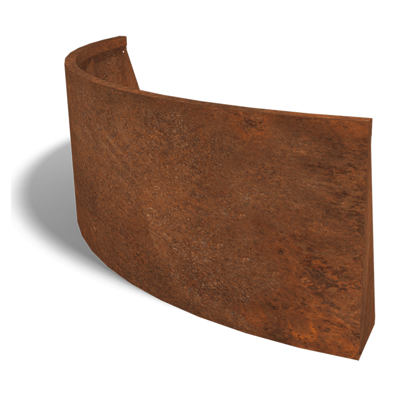 Corten acél támfal külső kanyar 150 x 150 cm (magasság 60 cm)