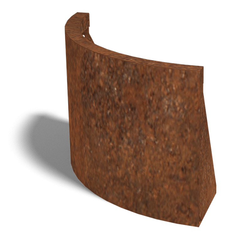 Corten acél támfal külső kanyar 50 x 50 cm (magasság 40 cm)