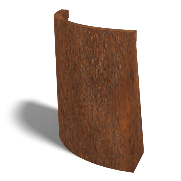 Corten acél támfal külső kanyar 50 x 50 cm (magasság 60 cm)