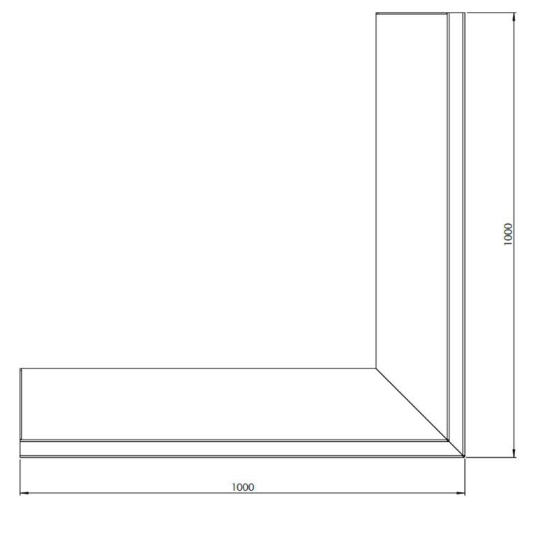 Corten acél támfal külső sarok 100 x 100 cm (magasság 60 cm)