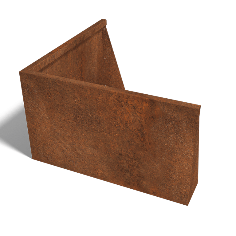 Corten acél támfal külső sarok 100 x 100 cm (magasság 60 cm)