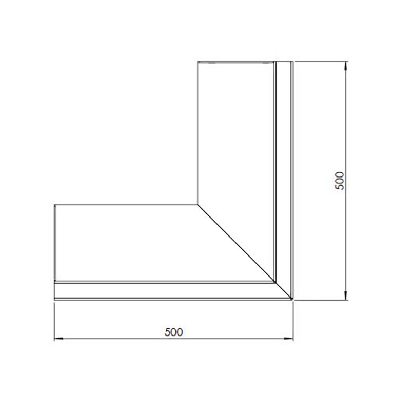 Corten acél támfal külső sarok 50 x 50 cm (magasság 30 cm)