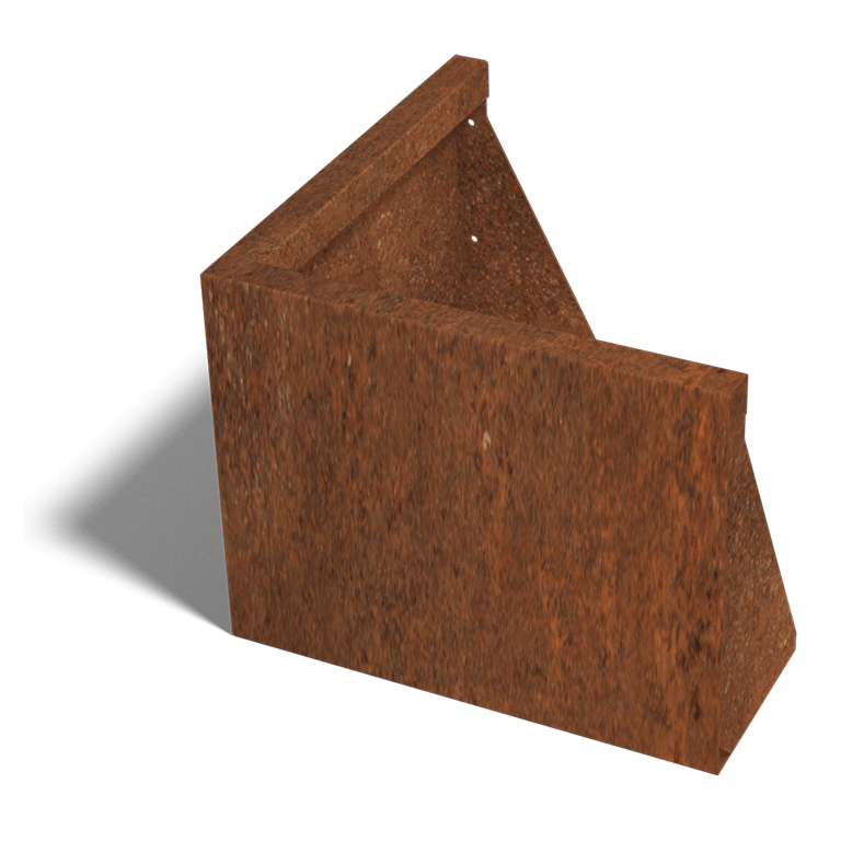Corten acél támfal külső sarok 50 x 50 cm (magasság 40 cm)