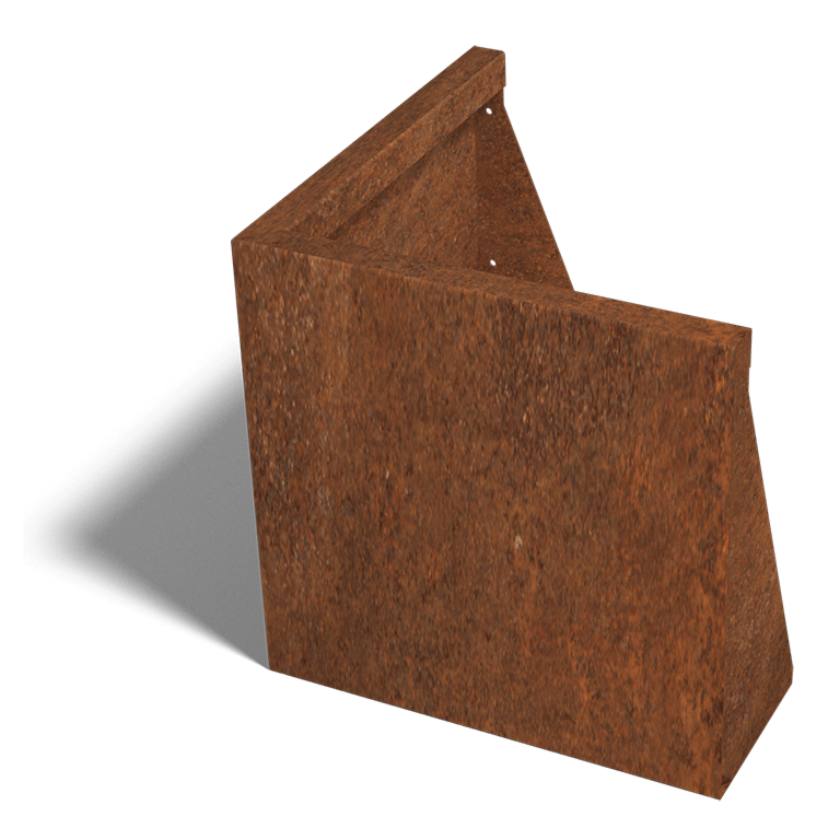 Corten acél támfal külső sarok 50 x 50 cm (magasság 50 cm)