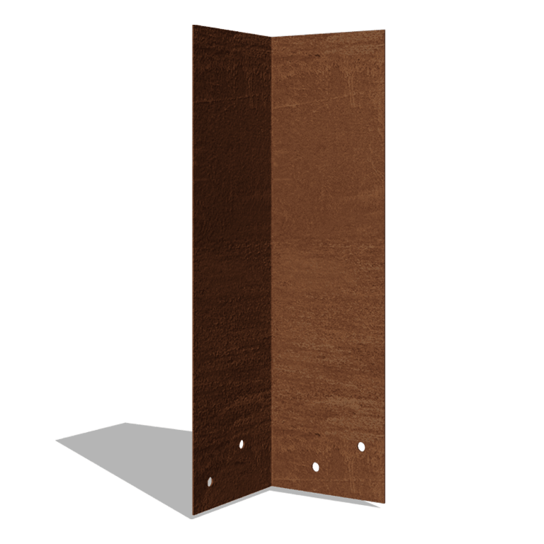 Csatlakozólemez corten acél 90º magas 34 - 37.5 cm