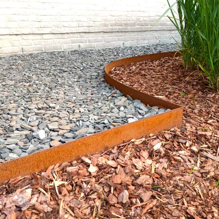 Corten acél szegély egyenes 15 cm teljes készlet 15 méterenként