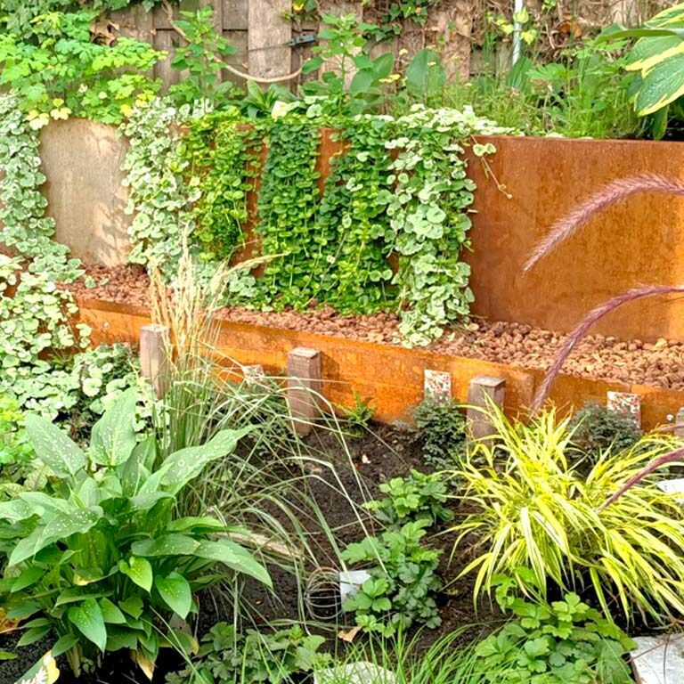 Corten acél szegély egyenes 25 cm (hossza 150 cm)