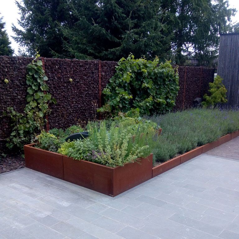 Corten acél támfal egyenes 100 cm (magasság 30 cm)