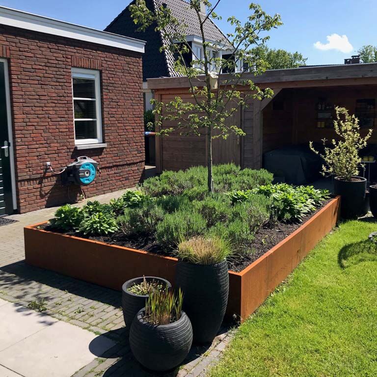 Corten acél támfal egyenes 100 cm (magasság 50 cm)