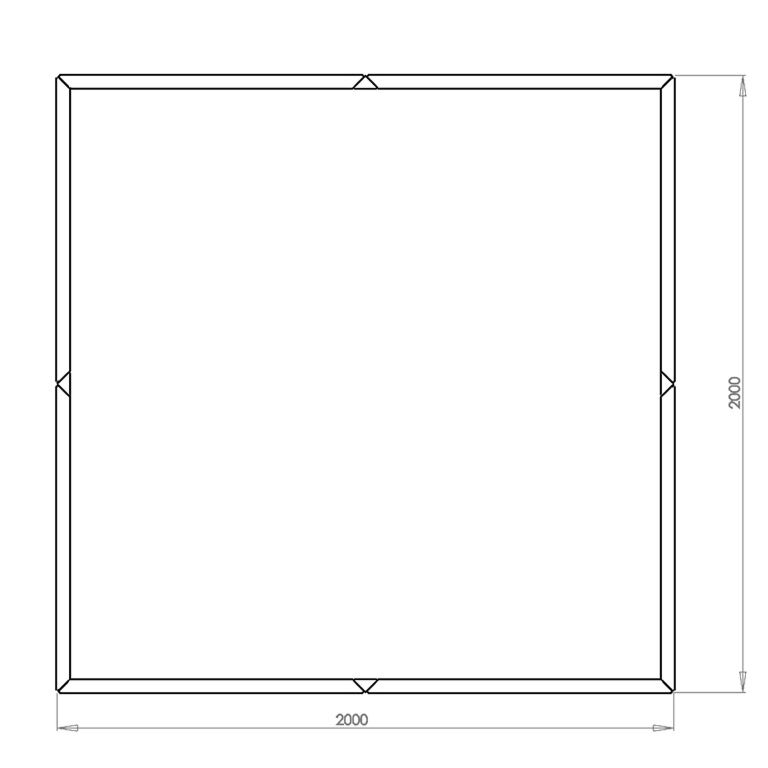 Porszórt acél virágláda Miami xxl 200 x 200 cm
