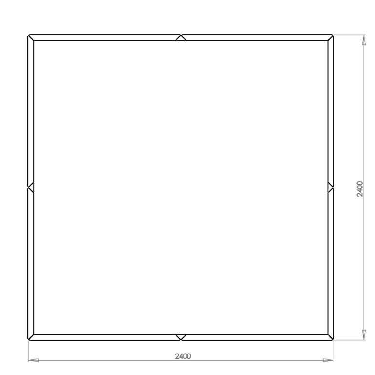 Porszórt acél virágláda Miami xxl 240 x 240 cm