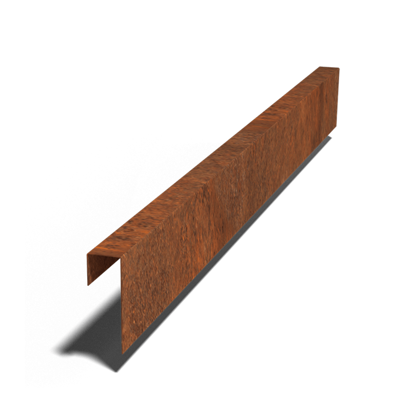 Corten acél fedőprofil 15 x 5 x 5 cm (hossza 150 cm)