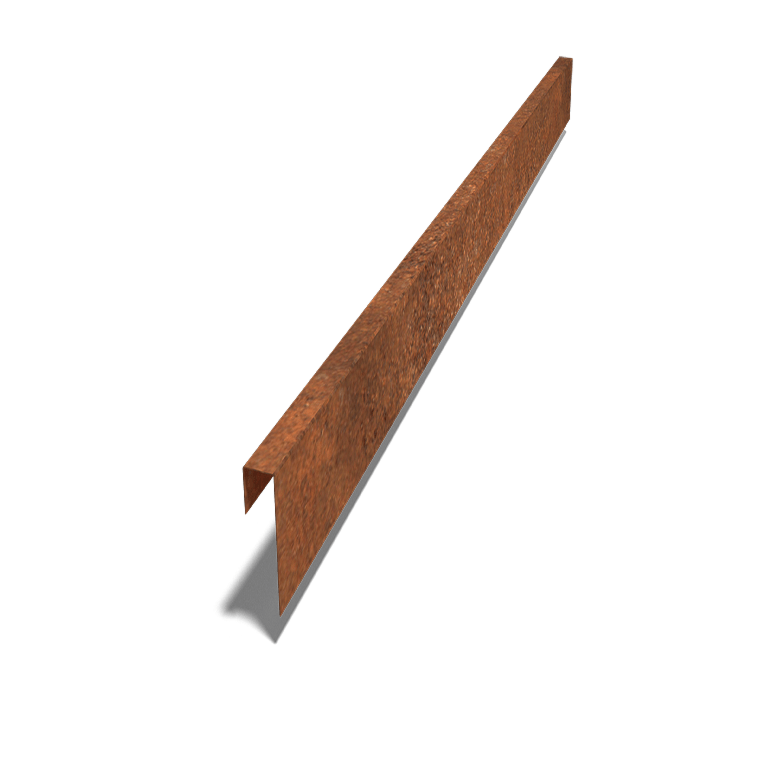 Corten acél fedőprofil 15 x 5 x 5 cm (hossza 240 cm)