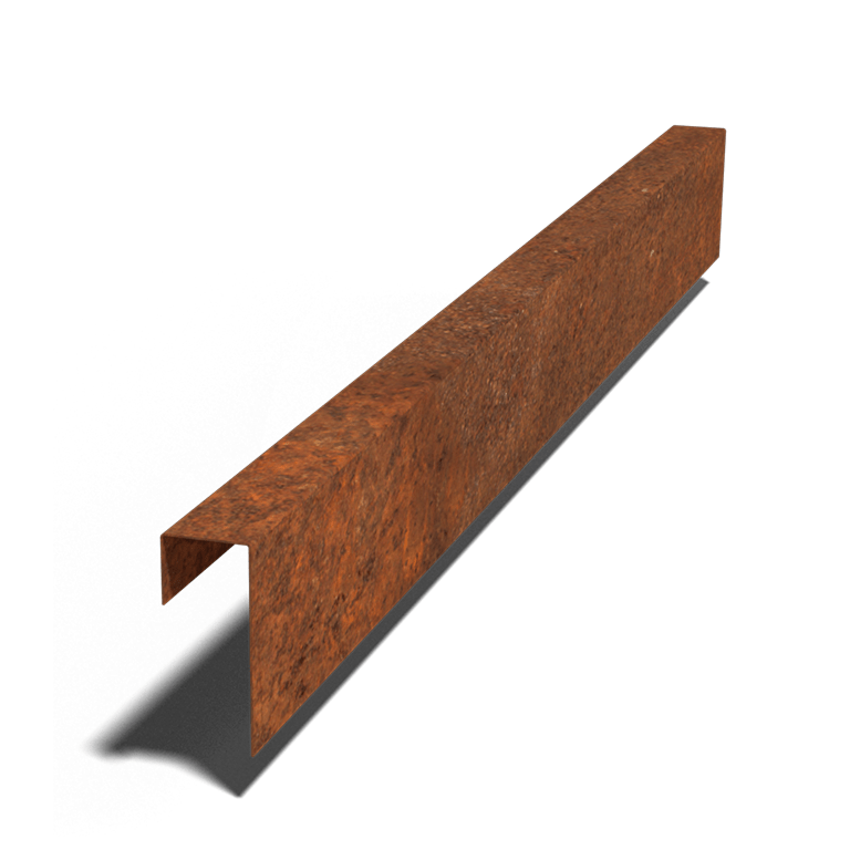 Corten acél fedőprofil 15 x 6 x 5 cm (hossza 150 cm)