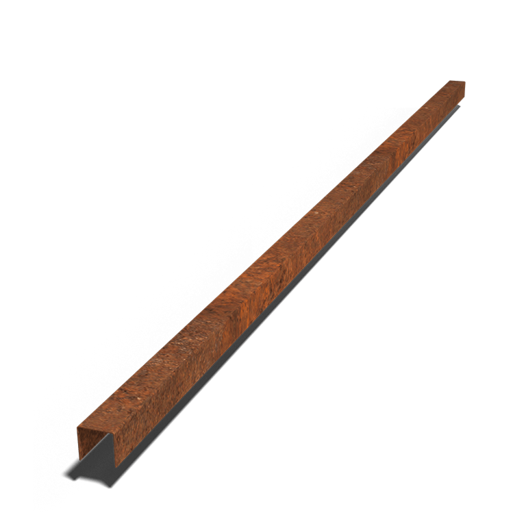 Corten acél fedőprofil 5 x 5 x 5 cm (hossza 240 cm)