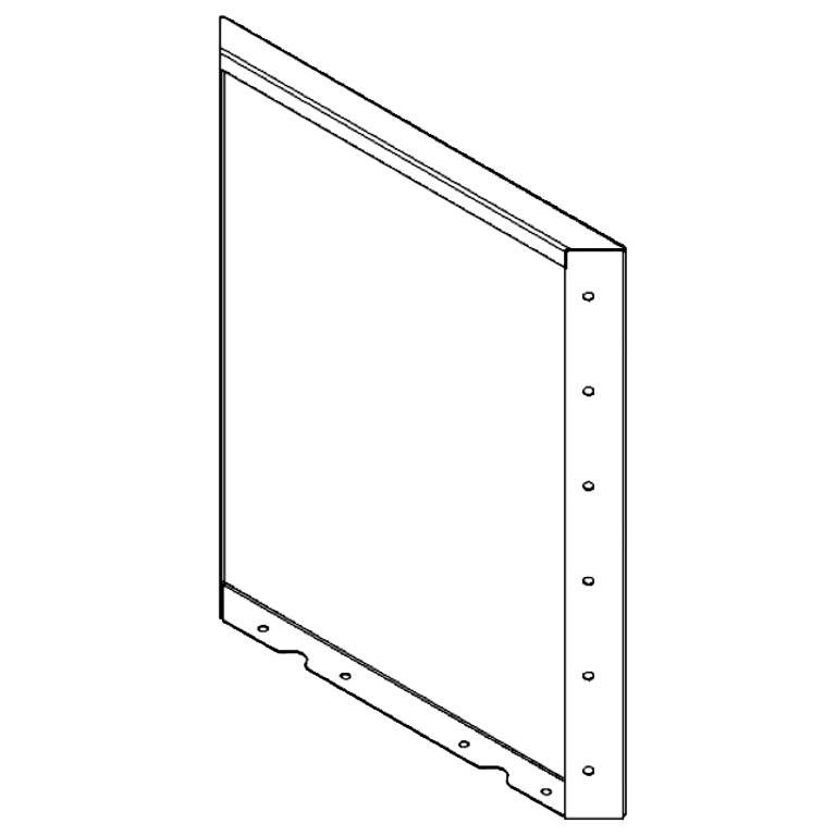 Porszórt acél panel 60 x 50 cm