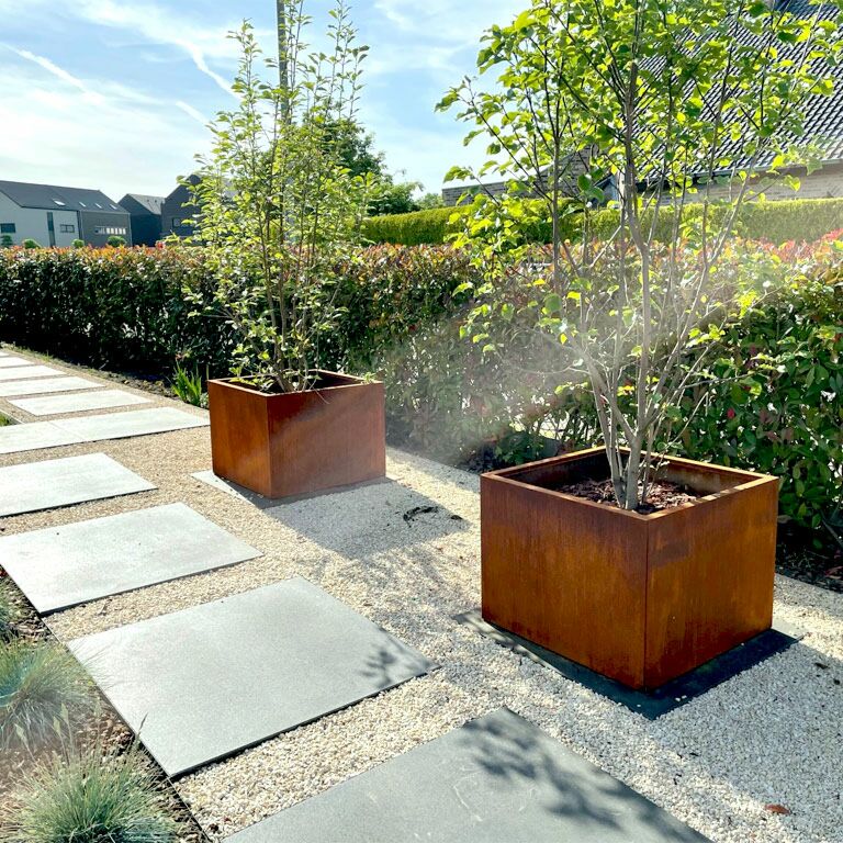 Corten acél virágláda Miami 80 x 80 cm