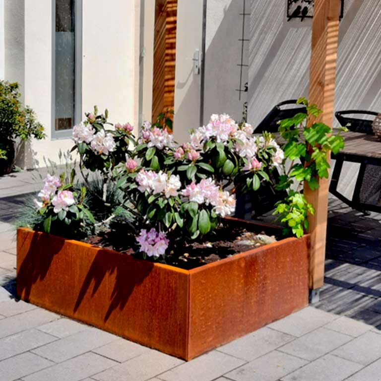 Corten acél virágláda Texas 100 x 120 cm