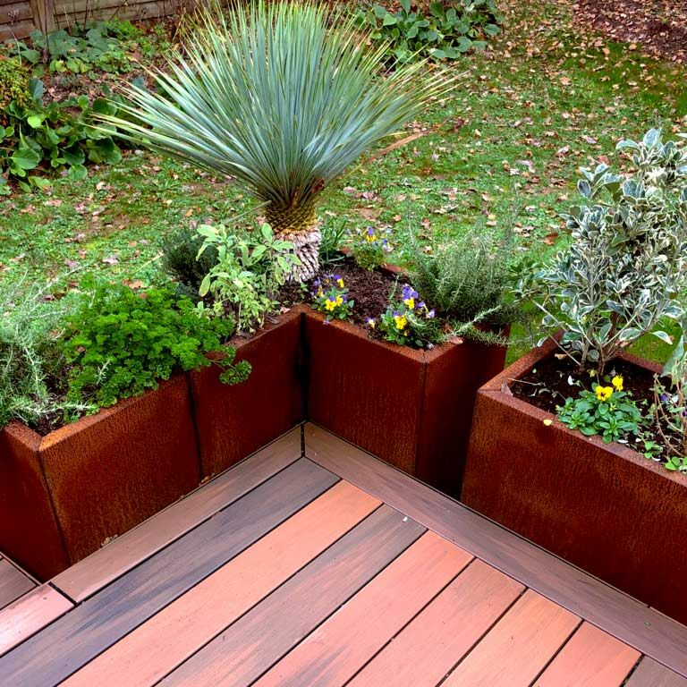 Corten acél virágláda Kansas 40