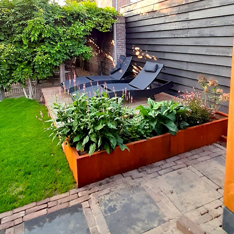 Corten acél virágláda Texas xxl 240 x 80 cm