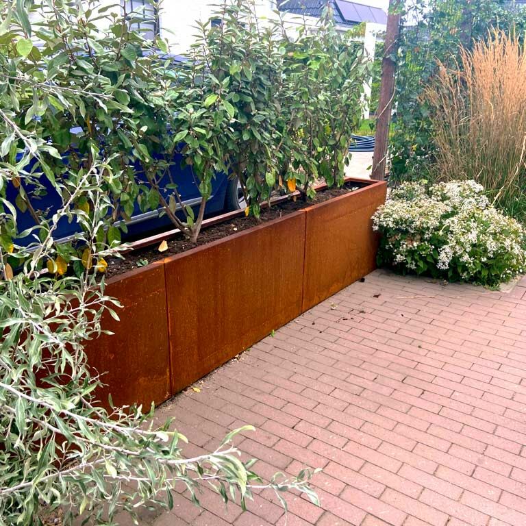 Corten acél virágláda Texas xxl 300 x 30 cm