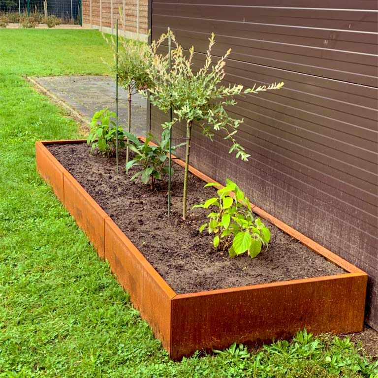 Corten acél virágláda Texas xxl 360 x 100 cm