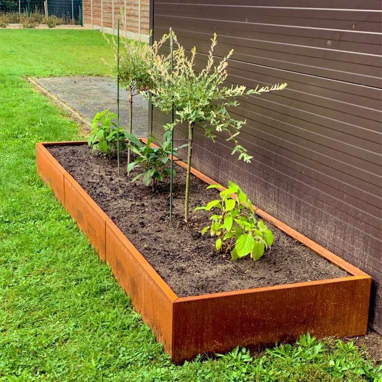 Corten acél virágláda Texas xxl 360 x 80 cm