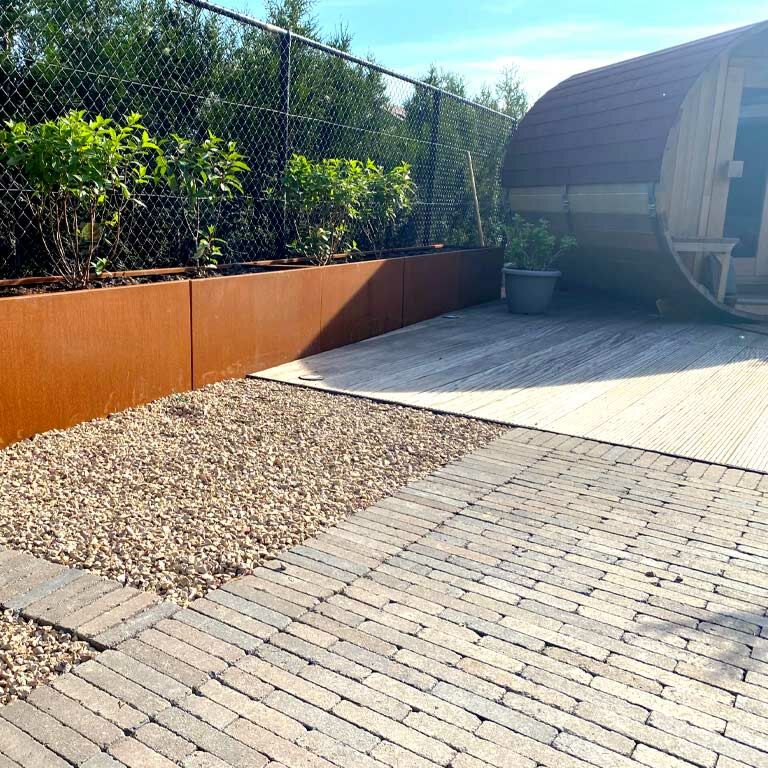 Corten acél virágláda Texas xxl 360 x 40 cm