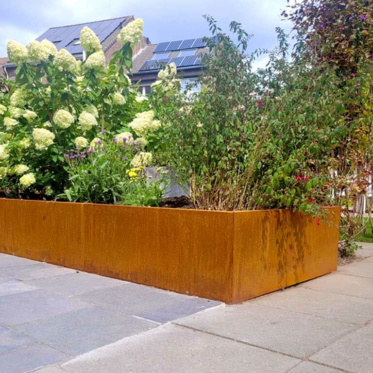 Corten acél virágláda Texas xxl 400 x 120 cm
