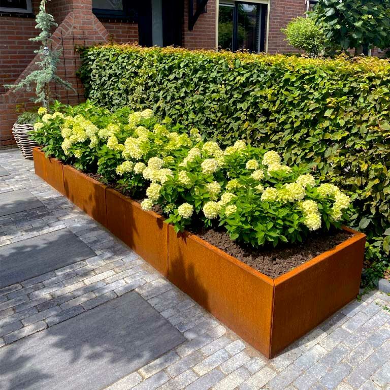 Corten acél virágláda Texas xxl 320 x 80 cm