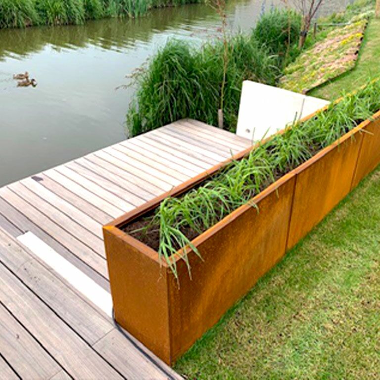 Corten acél virágláda Texas xxl 400 x 40 cm