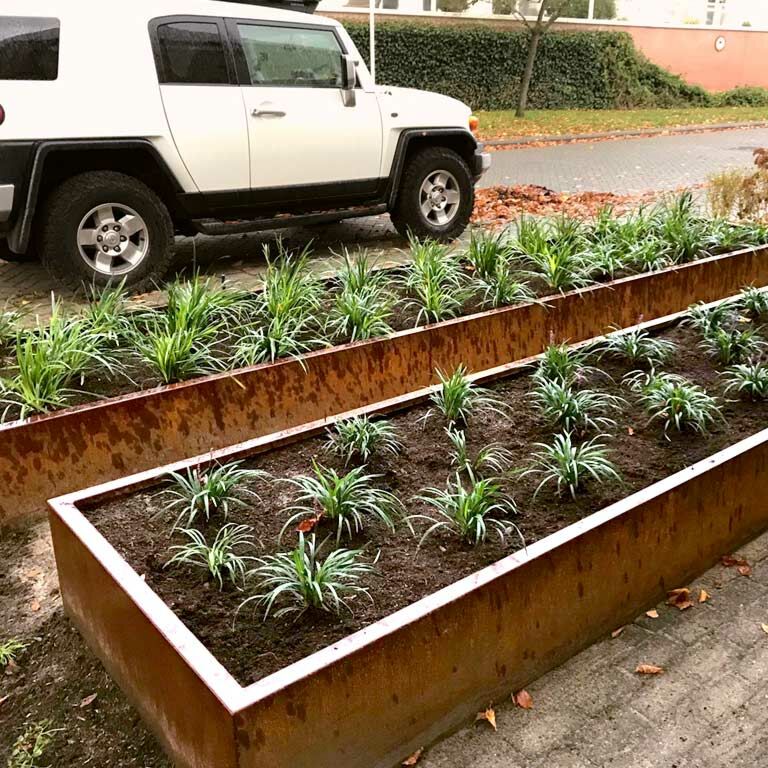 Corten acél virágláda Texas xxl 500 x 80 cm