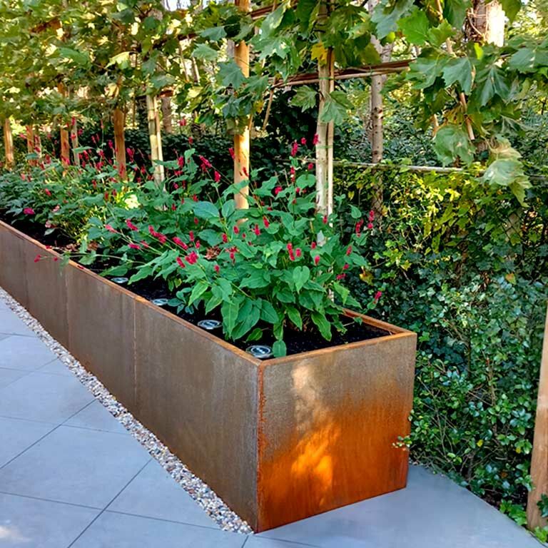 Corten acél virágláda Texas xxl 500 x 30 cm