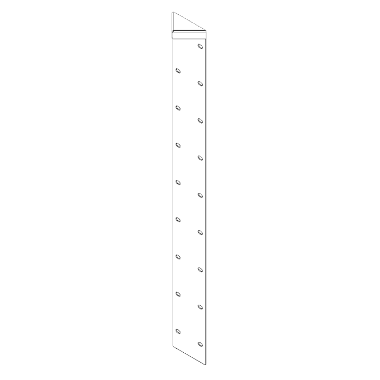 Sarokdarab porfestett acél 180° 100 cm