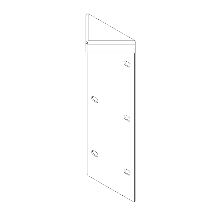 Sarokdarab porfestett acél 180° 30 cm