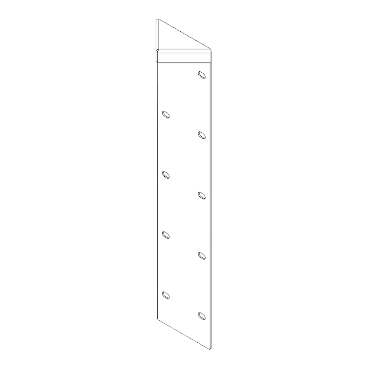Sarokdarab porfestett acél 180° 50 cm