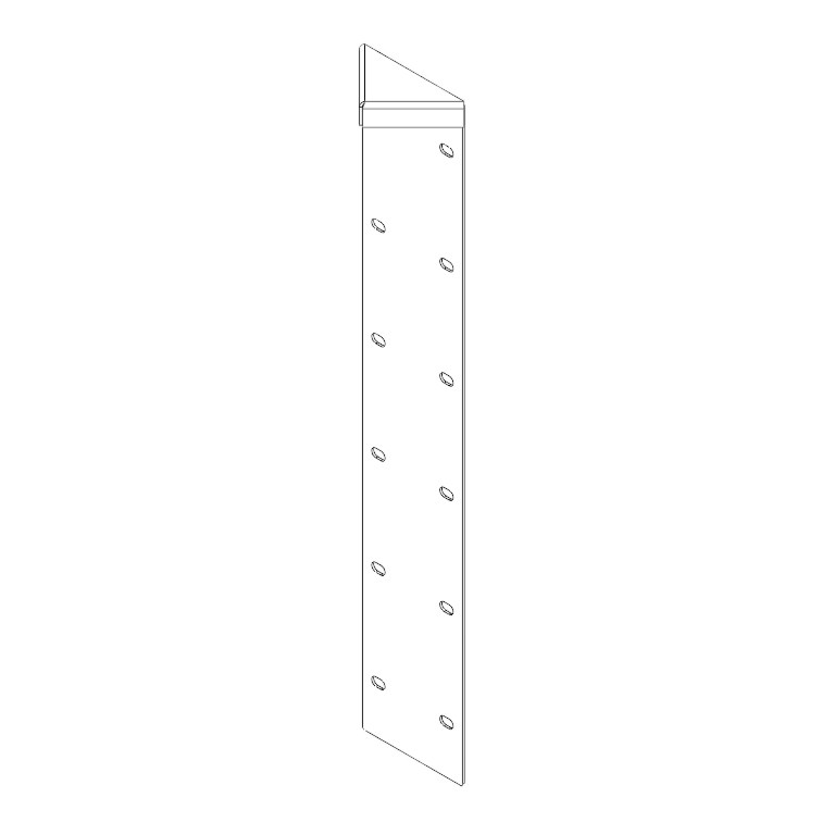 Sarokdarab porfestett acél 180° 60 cm