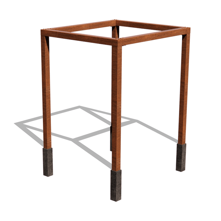 Corten acél pergola beállítás négyzet 224 x 200 cm