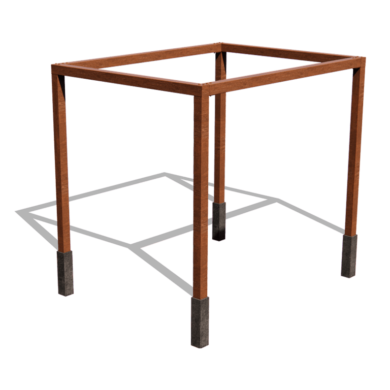 Corten acél pergola beállítás négyzet 324 x 250 cm