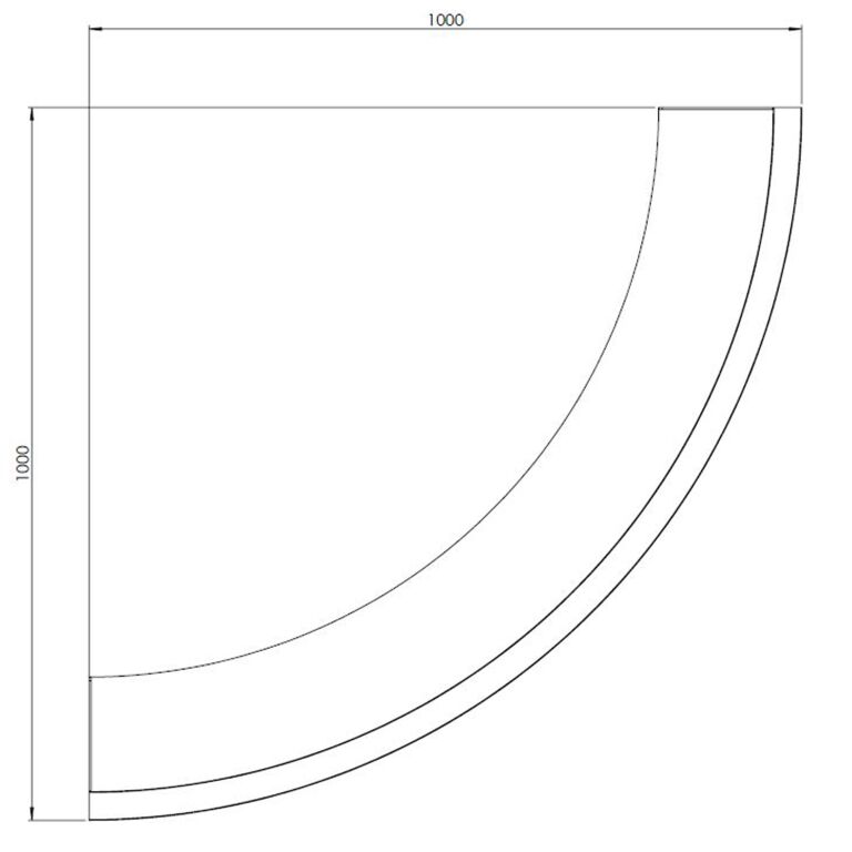 Corten acél támfal külső kanyar 100 x 100 cm (magasság 50 cm)
