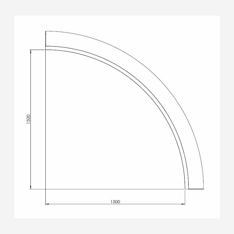 Corten acél támfal belső kanyar 150 x 150 cm (magasság 40 cm)