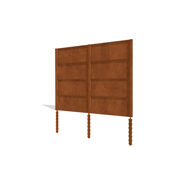 Corten acél kerti kerítés H4 teljes készlet 258 cm