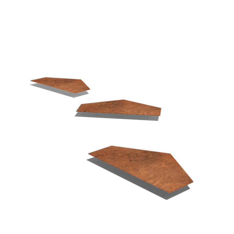 Corten acél lépőkő Hexagon HV 50